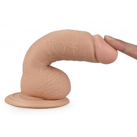 Gode Ventouse Ou Harnais Real Extrême - Avec Testicules - Chair - Flexible Et Réaliste - 18 cm / Ø 3,5 cm - Lovetoy