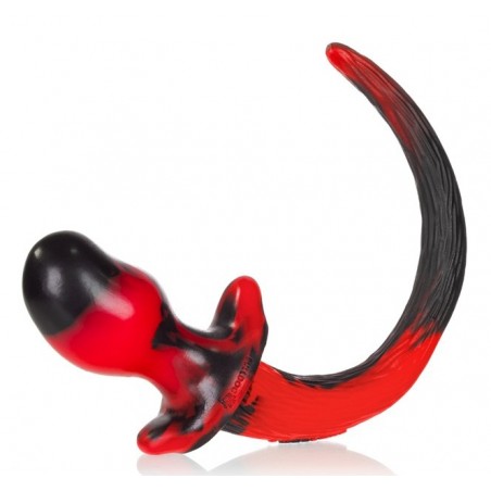 Plug Puppy Swirl Rouge De Luxe - Avec Queue De Chien De 25 Cm - Dog Training - 8,5 Cm / Ø 4,4 Cm - Oxballs