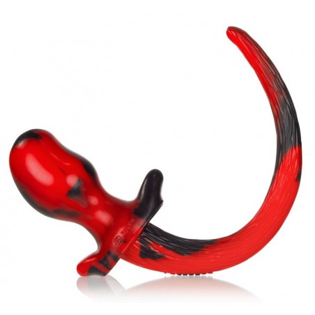 Plug Puppy Swirl Rouge De Luxe - Avec Queue De Chien De 25 Cm - Dog Training - 8,5 Cm / Ø 4,4 Cm - Oxballs