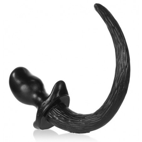 Plug Puppy Tail Pug Noir De Luxe - Avec Queue De Chien De 25 Cm - Dog Training - 8 Cm / Ø 4,4 Cm - Oxballs