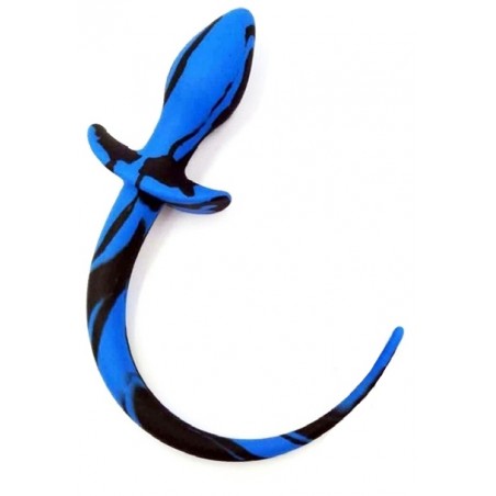Plug Dog Tail - Avec Queue De Chien Bleu Et Noir De 21 Cm - Dog Training - 7,5 Cm / Ø 3,1 Cm - Kinky Puppy