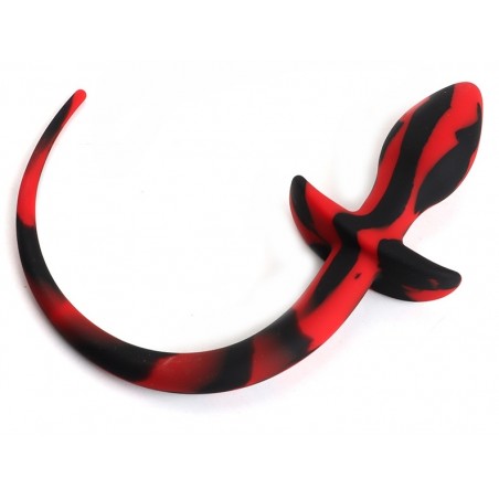 Plug Dog Tail - Avec Queue De Chien Rouge Et Noir De 21 Cm - Dog Training - 7,5 Cm / Ø 3,1 Cm - Kinky Puppy