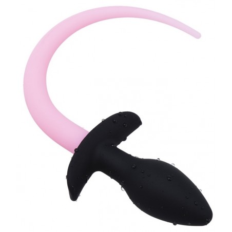 Plug Luminous Puppy - Avec Queue De Chien Rose Phosphorescente De 21 Cm - Dog Training - 8 Cm / Ø 3,2 Cm - Kinky Puppy