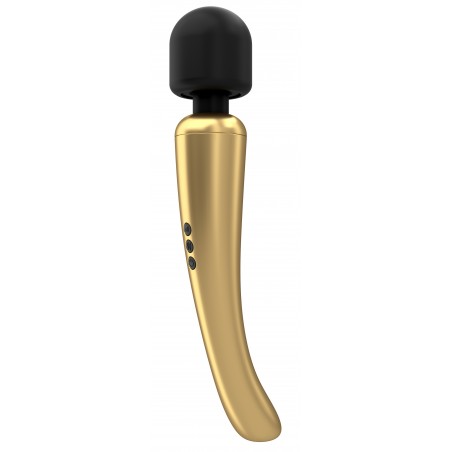 Stimulateur clitoridien De Luxe - Megawand Doré - Tête Flexible - Waterproof - Rechargeable - 29,5 cm / Ø 5,5 cm - Dorcel