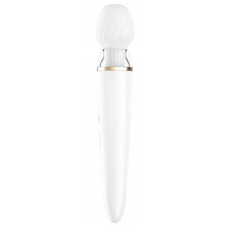 Vibromasseur Ou Wand XXL - Wand-er Blanc - 2 Embouts Interchangeables - Connecté - Waterproof - Rechargeable - 33 cm - Satisfyer