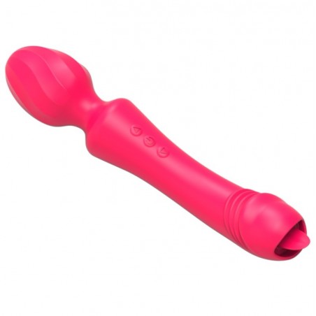 Stimulateur Clitoridien Magic Head Rouge - Langue Ou Wand - Waterproof - Rechargeable - 20 cm - MyPlayToys