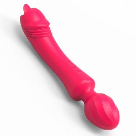 Stimulateur Clitoridien Magic Head Rouge - Langue Ou Wand - Waterproof - Rechargeable - 20 cm - MyPlayToys