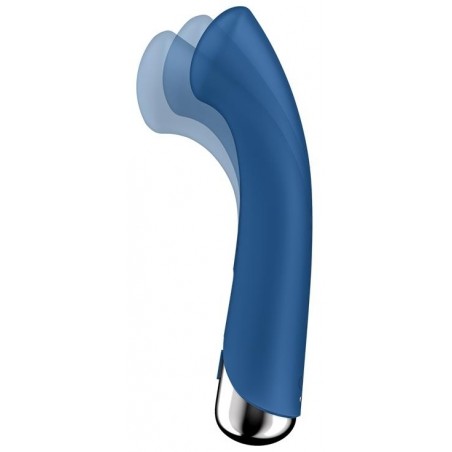 Vibromasseur Polyvalent Rotatif Bleu - Spinning G-Spot 1 - Tête Plate - Waterproof - Rechargeable - 11 cm / Ø 3,5 cm - Satisfyer