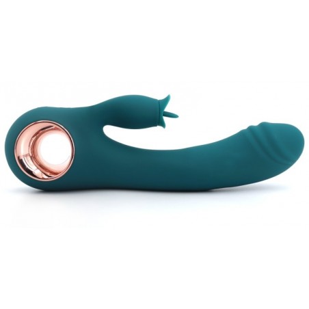 Rabbit Semi-Réaliste - We Love Vert Emeraude - Langue Vibrante - Waterproof - Rechargeable - 13 cm / Ø 3,5 cm - My Play Toys