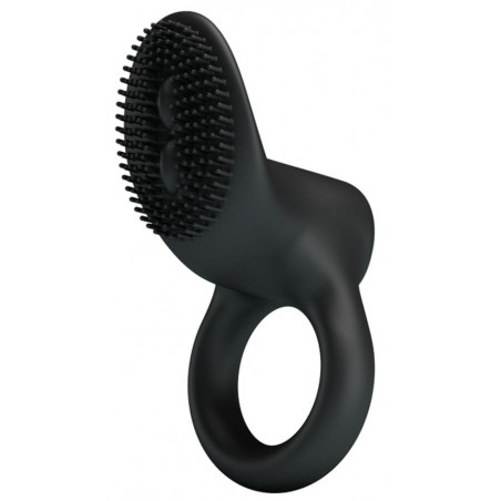 Cockring Vibrant - Cobra Noir - Stimulateur Clitoridien A picots - 7,6 cm / Ø 2,6 cm Extensible - Pretty Love