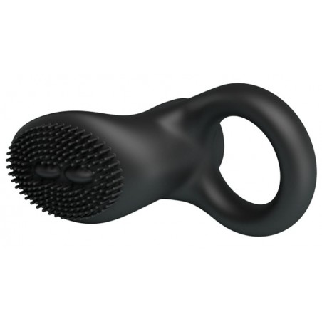 Cockring Vibrant - Cobra Noir - Stimulateur Clitoridien A picots - 7,6 cm / Ø 2,6 cm Extensible - Pretty Love