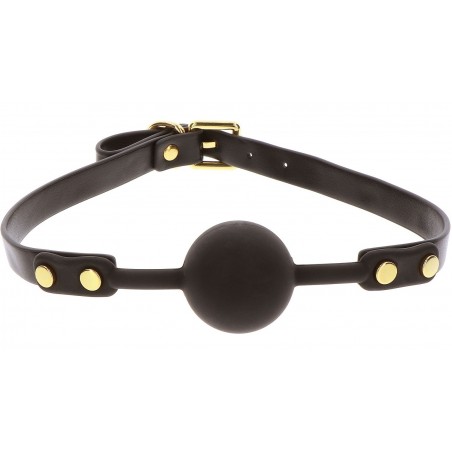 Bâillon Boule Pleine En Silicone - Gag Vogue - Sangle Ajustable - Noir - Ø 4 cm - Taboom