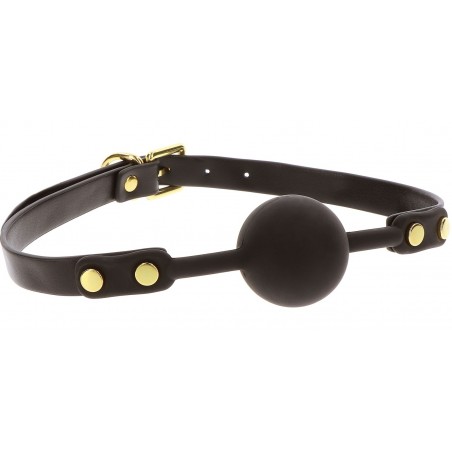 Bâillon Boule Pleine En Silicone - Gag Vogue - Sangle Ajustable - Noir - Ø 4 cm - Taboom