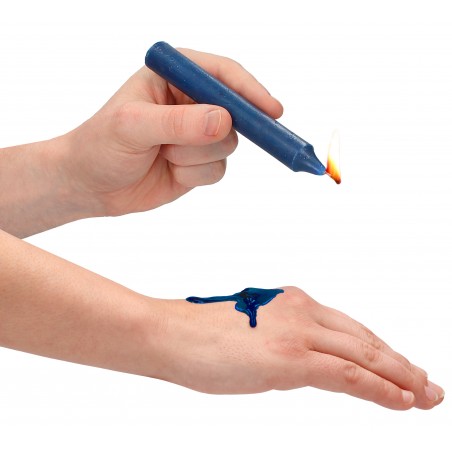 Kit De 4 Mini Bougies BDSM - Wax - Basse Température - Noir/Rouge/Violet/Bleu - 12,5 cm / Ø 1,7 cm - Ouch