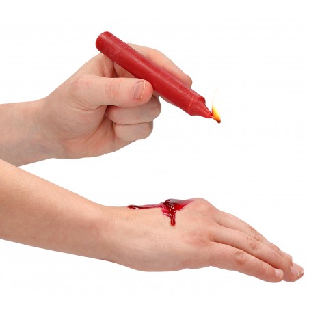Kit De 4 Mini Bougies BDSM - Wax Rouge - Basse Température - 12,5 cm / Ø 1,7 cm - Ouch