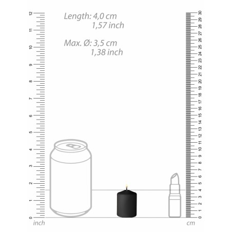 Kit De 4 Bougies BDSM Noires Parfumées A La Figue Noire - Teasing Candle - Basse Température - 4,2 cm / Ø 3,5 cm - Ouch