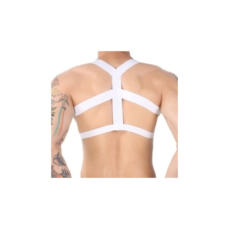 Harnais Multi Band Blanc - Extensible - Plusieurs Lanières - Taille Unique - Men Sexy Wear