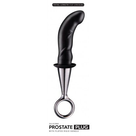 Stimulateur de Prostate - Plug Anal Prostate In - Incurvé Et Texturé - 10 cm / Ø 2,7 cm - Noir - NMC
