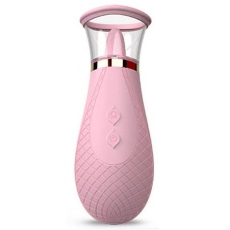 Stimulateur Multi Fonctions - Honey Pistil Rose - Langue Et Cloche Aspirante - Etanche - USB - 16 cm / Ø 6 cm - My Play Toys