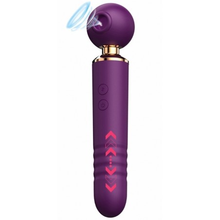 Stimulateur Budding Violet - Va-et-vient / Wand Tapotement / Succion - Waterproof - Rechargeable - 19 cm / Ø 3 cm - My Play Toys
