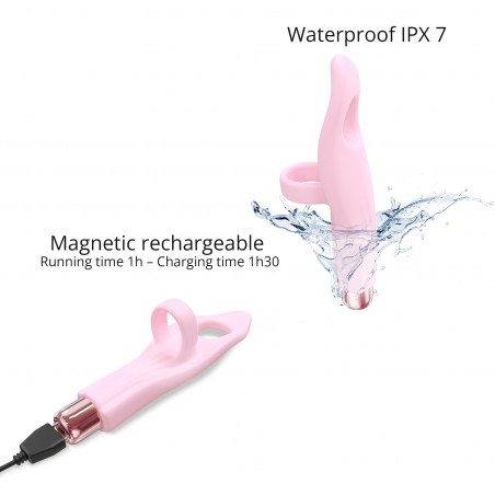 Doigt Vibrant Tickle Me - Stimulateur Clitoridien Rose - Waterproof - Rechargeable - 13,5 cm - Love To Love