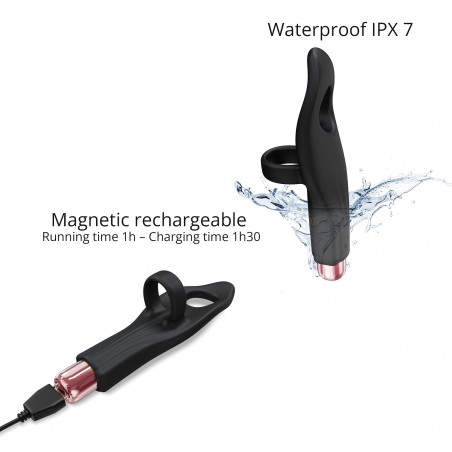 Doigt Vibrant Tickle Me - Stimulateur Clitoridien Noir - Waterproof - Rechargeable - 13,5 cm - Love To Love