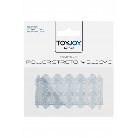 Gaine Creuse Perlée Stimulante Power Stretchy - Gland Libre - Boules Bleues A L'Extérieur - 7 cm / Ø 2 cm Extensible - Toyjoy