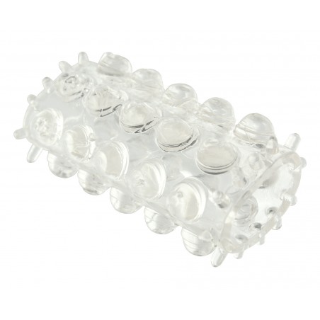 Gaine Perlée Stimulante Power Stretchy - Gland Libre - Boules Transparentes A L'Extérieur - 7 cm / Ø 2 cm -Extensible - Toyjoy