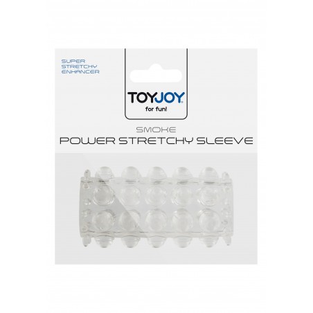 Gaine Perlée Stimulante Power Stretchy - Gland Libre - Boules Transparentes A L'Extérieur - 7 cm / Ø 2 cm -Extensible - Toyjoy