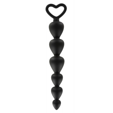 Chapelet Anal Bottom Beads Noir - 6 Billes - Flexible - Waterproof - 15 cm / Ø De 1,4 cm A 2,5 cm - Toyjoy