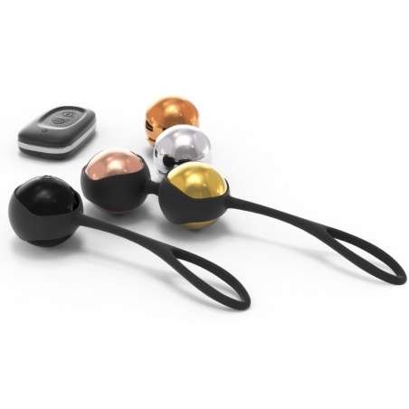 kit D'Entraînement Pelvien Training Balls - 5 Boules de Geisha Dont 1 Vibrante - 13,2 cm Et 17,5 cm / Ø 3,5 cm - Dorcel