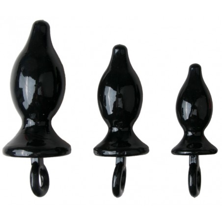 Coffret Anal Tet Ass Noir - 3 Plugs - Tailles : De 5 cm A 7 cm / Ø De 2,5 cm A 3,6 cm - You2Toys