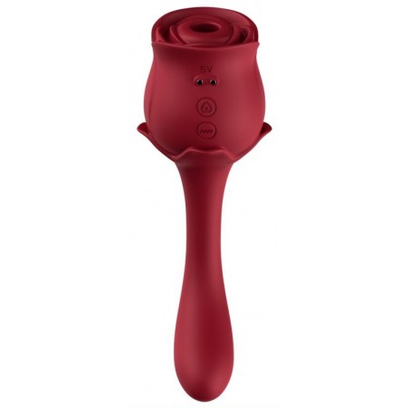 Vibromasseur Point G Ou Air Pulsé Clitoridien - Roselover - Rose Rouge - Etanche - Rechargeable - 10 cm / Ø 2,8 cm - Generique