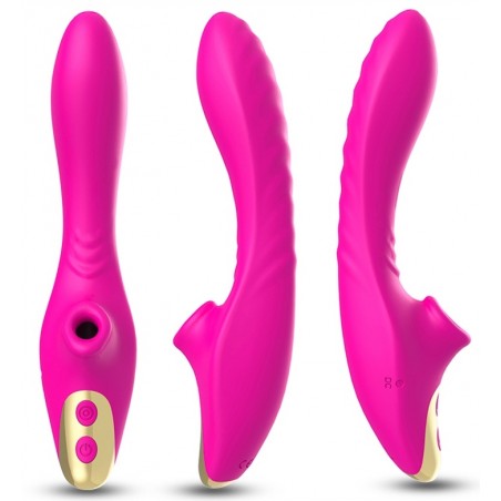 Rabbit Dudu Fuchsia - Vibromasseur Et Stimulateur A Air Pulsé - Waterproof - Rechargeable - 12 cm / Ø 3,4 cm - Generique
