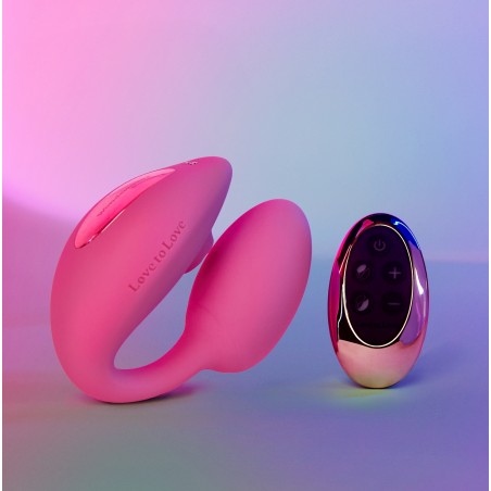 Œuf Vibrant Et Stimulateur Clitoridien Langue Wonderlover Rose Télécommandé - Etanche - USB - 9,8 cm / Ø 3,9 cm - Love To Love