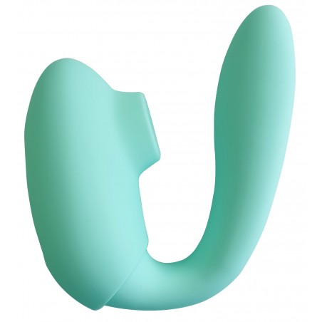 Vibromasseur Polyvalent Pour Couple ForePlay Vert - Stimulateur Plat Et A Aspiration - Etanche - USB - 8 cm / Ø 2,2 cm - Xocoon