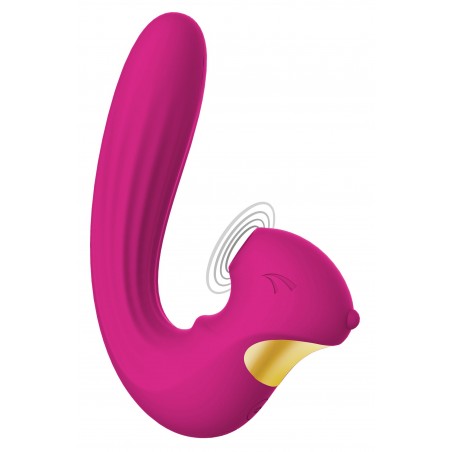 Rabbit - Celestial Fuchsia - Air Pulsé - Vibrations - Waterproof - Rechargeable - 15 cm / Ø 3 cm - Xocoon