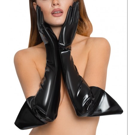Gants Portés Au Dessus Des Coudes Gloves Galant - Vinyle Noir - Tailles : S - M - L - Black Level