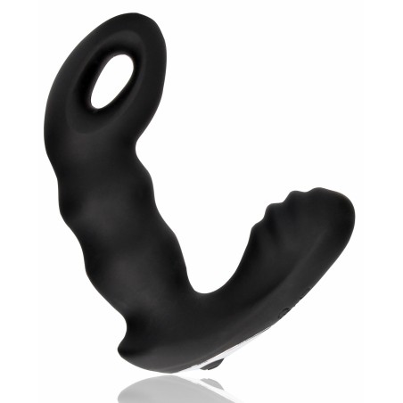 Stimulateur De Prostate Vibrant - Beaded Vibrating Noir - Avec Trou - Télécommandé - Rechargeable - 9,5 cm / Ø 3,4 cm - Ouch