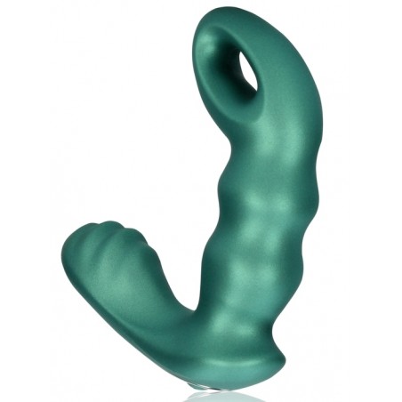 Stimulateur De Prostate Vibrant - Beaded Vibrating Vert Métallisé - Télécommandé - Rechargeable - 9,5 cm / Ø 3,4 cm - Ouch