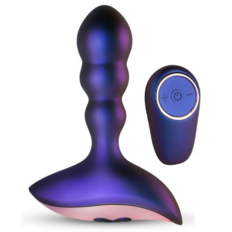 Plug Anal Vibrant Interstellar 3 Boules - Télécommandé - Waterproof - Rechargeable - 8,5 cm / Ø 3 cm - Violet Métallisé - Hueman