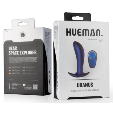 Plug Anal Vibrant Uranus Violet - Télécommandé - Waterproof - Rechargeable - 10,5 cm / Ø 3,2 cm - Violet Métallisé - Hueman