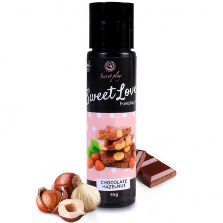 Lubrifiant A Base D'eau Et Gel Aphrodisiaque Comestible Sweet Love - Goût Chocolat-Noisettes - 60 Ml - Secret Play