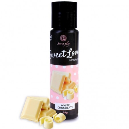 Lubrifiant A Base D'eau Et Gel Aphrodisiaque Comestible Sweet Love - Goût Chocolat Blanc - 60 Ml - Secret Play