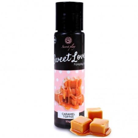 Lubrifiant A Base D'eau Et Gel Aphrodisiaque Caramel Toffee Comestible Sweet Love - Goût Caramel - 60 Ml - Secret Play