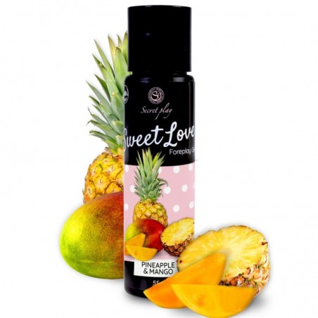 Lubrifiant A Base D'eau Et Gel Aphrodisiaque Comestible Sweet Love - Goût Ananas Et Mangue - 60 Ml - Secret Play