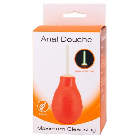 Poire De Lavement Anal Whirling Glow Rouge - 215 Ml - Embout Très Fin Fluo - 7,5 cm / Ø 0,8 cm - Seven Creation