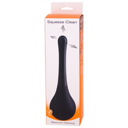 Poire De Lavement Anal Squeeze Clean Noir - 190 Ml - Embout A 3 Trous - 14 cm / Ø 2 cm - Seven Creation