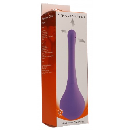 Poire De Lavement Anal Squeeze Clean Violet - 190 Ml - Embout A 3 Trous - 14 cm / Ø 2 cm - Seven Creation