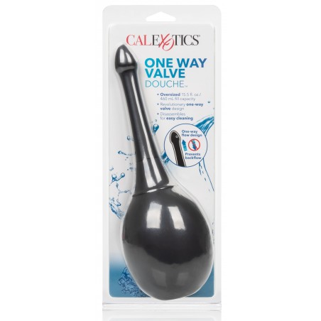 Poire De Lavement Anal One Way Noir - Anti-Refoulement - 460 Ml -  Embout A Trous - 13 cm / Ø 2,5 cm - Seven Creation